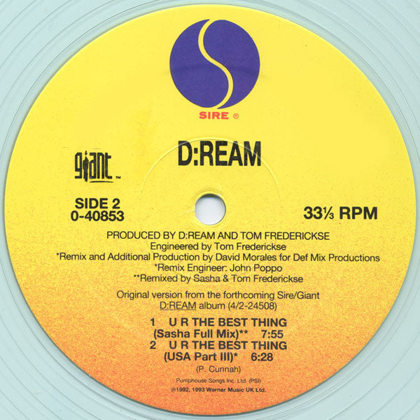 D:Ream : U R The Best Thing (12", Ice)