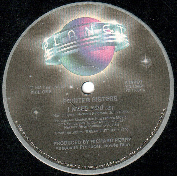 Pointer Sisters : I Need You (12")