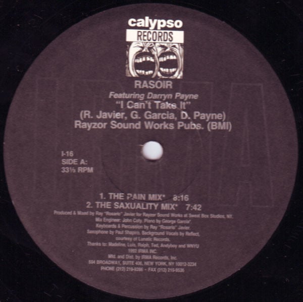 Rasoir Featuring Darryn Payne : I Can't Take It (12")
