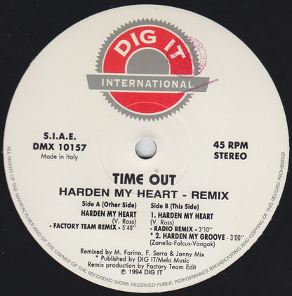 Time Out (2) : Harden My Heart (Remix) (12", Single)