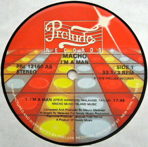 Macho : I'm A Man (LP, Album, Col)