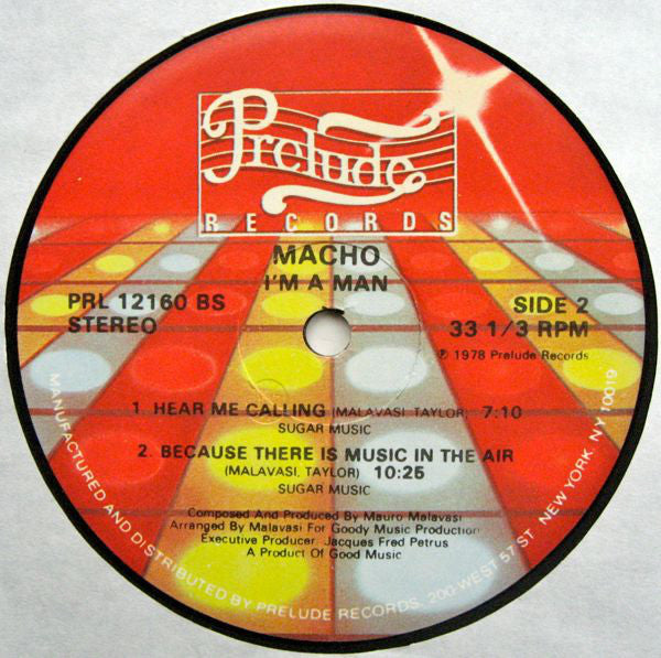 Macho : I'm A Man (LP, Album, Col)