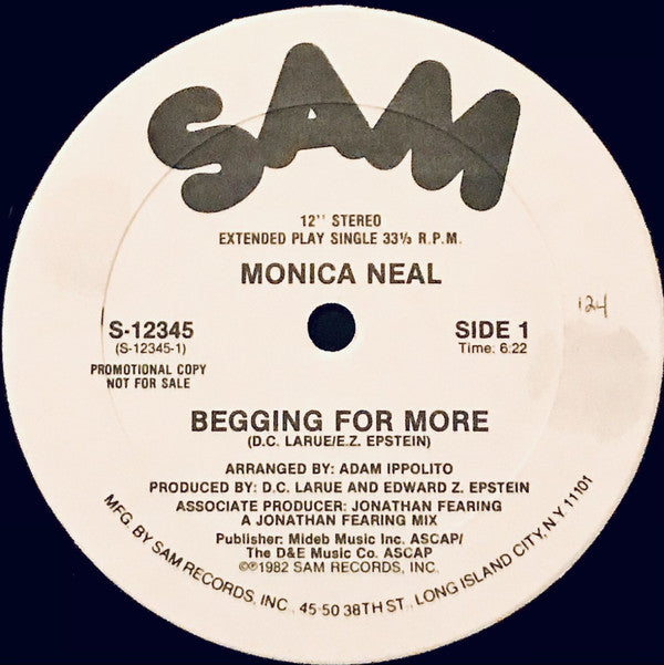 Monica Neal : Begging For More (12", Promo)