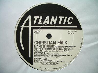 Christian Falk featuring Demetreus : Make It Right (2x12", Promo)
