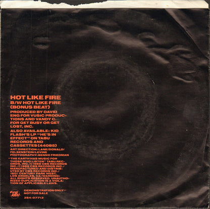Kid Flash : Hot Like Fire (7", Single, Promo, Styrene)