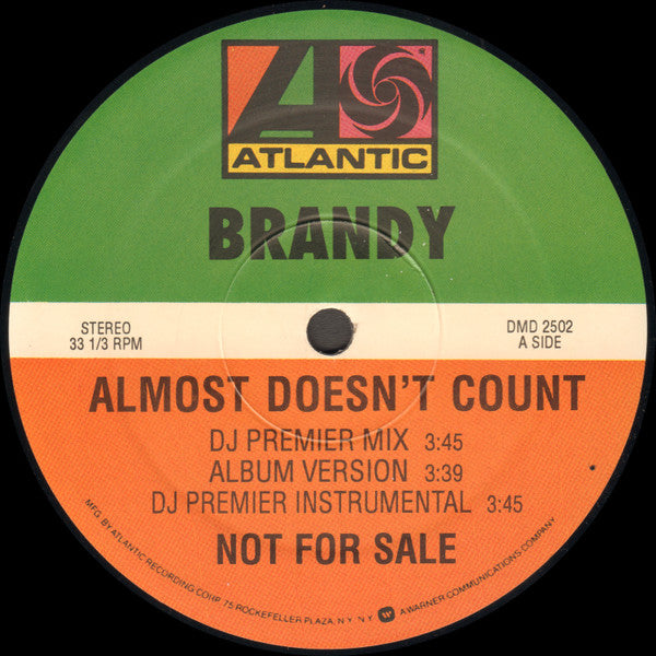 Brandy (2) : Almost Doesn't Count (The Remixes) (12", Promo)