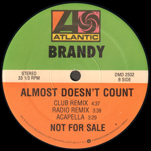 Brandy (2) : Almost Doesn't Count (The Remixes) (12", Promo)