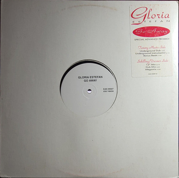Gloria Estefan : Go Away (12", Promo, W/Lbl)