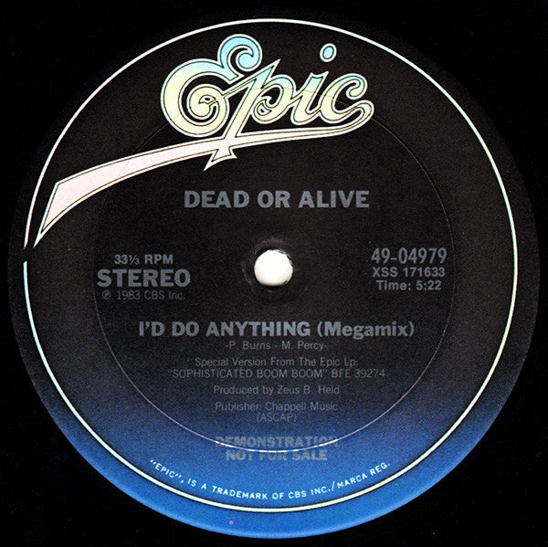 Dead Or Alive : I'd Do Anything (Megamix) (12", Promo)
