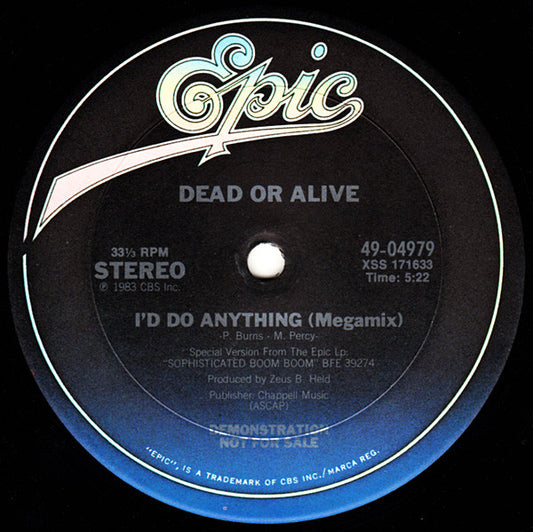 Dead Or Alive : I'd Do Anything (Megamix) (12", Promo)