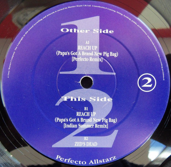 Perfecto Allstarz : Reach Up (Papa's Got A Brand New Pig Bag) (12", Single)