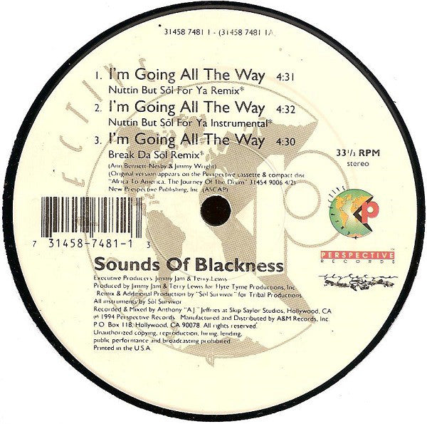 Sounds Of Blackness : I'm Going All The Way (12")