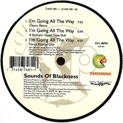 Sounds Of Blackness : I'm Going All The Way (12")