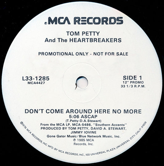 Tom Petty And The Heartbreakers : Don't Come Around Here No More (12", Single, Promo)