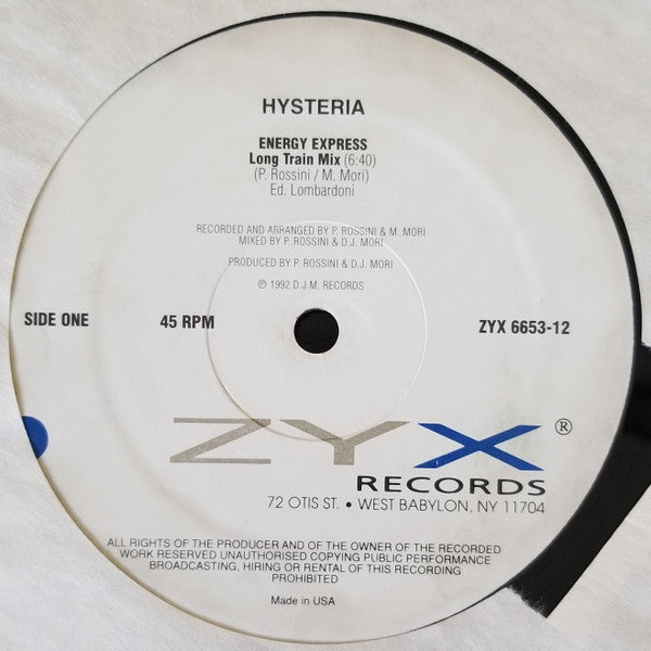 Hysteria (7) : Energy Express (12")