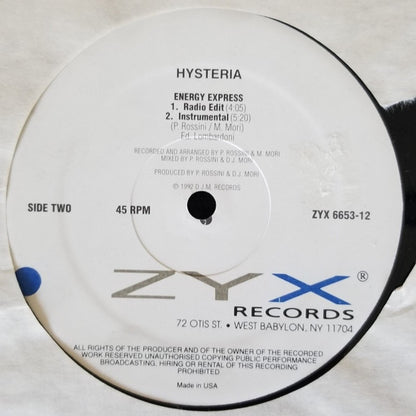 Hysteria (7) : Energy Express (12")