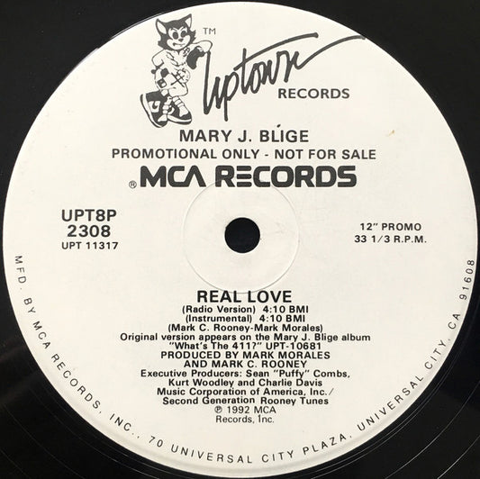 Mary J. Blige : Real Love (12", Single, Promo)
