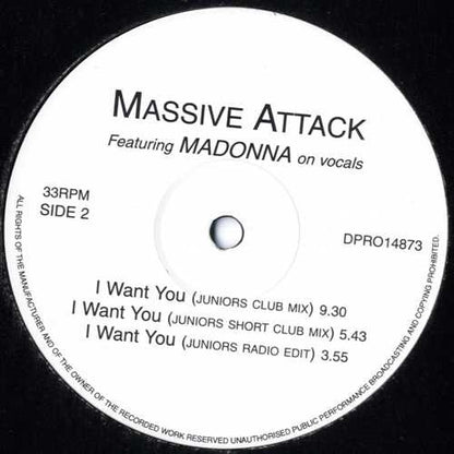 Massive Attack Featuring Madonna : I Want You (12", Unofficial)