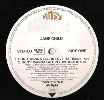 Jane Child : Don't Wanna Fall In Love (12", Maxi)