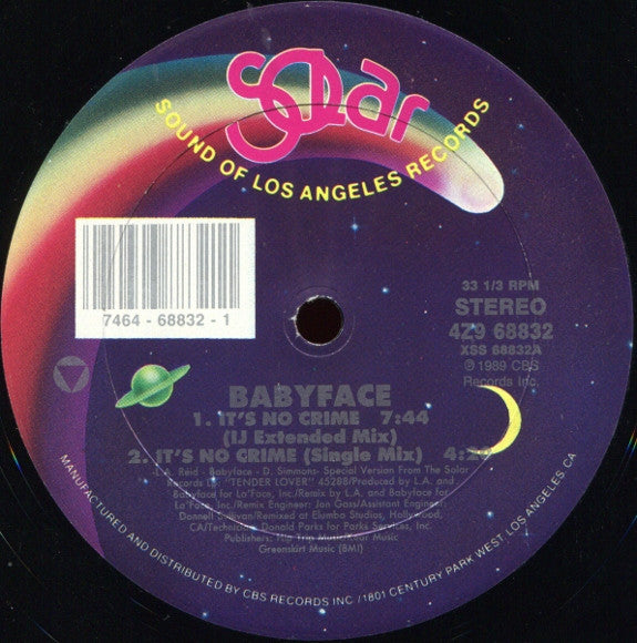 Babyface : It's No Crime (12", Single)