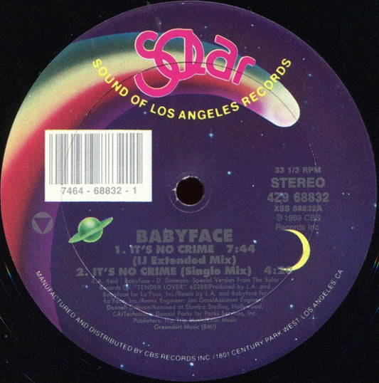 Babyface : It's No Crime (12", Single)