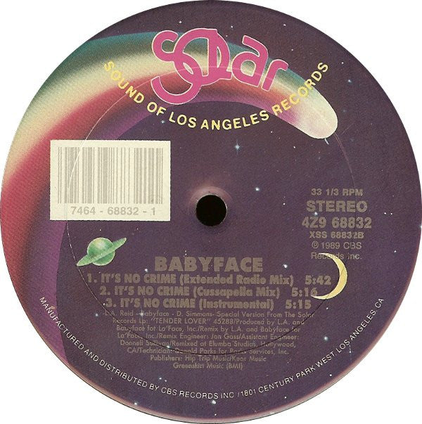 Babyface : It's No Crime (12", Single)