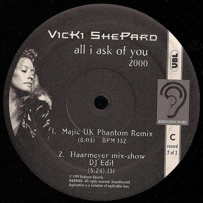 Vicki Shepard : All I Ask Of You 2000 (2x12")