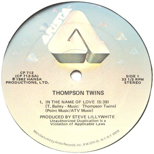 Thompson Twins : In The Name Of Love (12" Dance Extension) (12")