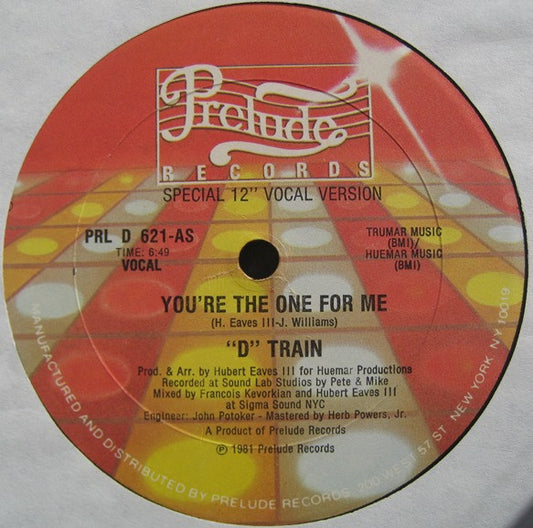 "D" Train* : You're The One For Me (12", Single, EDP)
