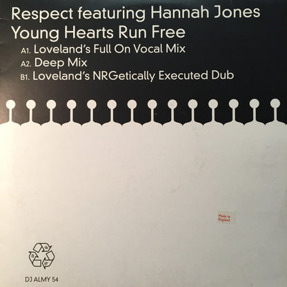 Respect Featuring Hannah Jones : Young Hearts Run Free (2x12", Promo)