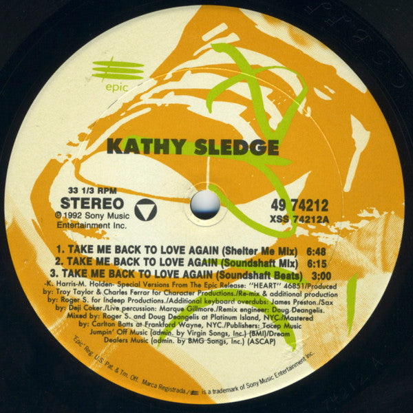 Kathy Sledge : Take Me Back To Love Again (12")
