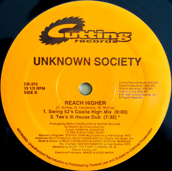 Unknown Society : Reach Higher (12")
