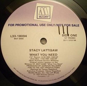 Stacy Lattisaw : What You Need (12", Single, Promo)