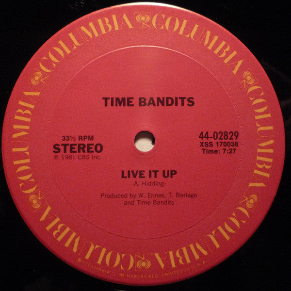 Time Bandits : Live It Up (12")