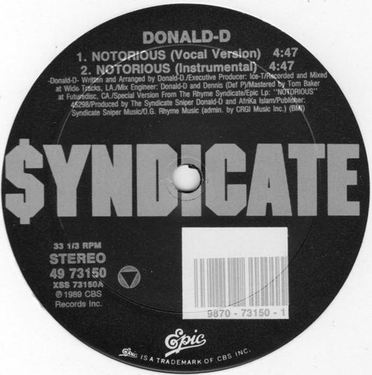 Donald-D* : Notorious (12")