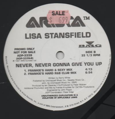 Lisa Stansfield : Never, Never Gonna Give You Up (12", Promo)