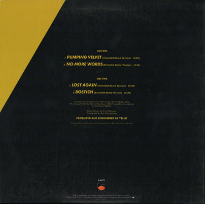 Yello : Pumping Velvet / No More Words / Lost Again / Bostich (12", Promo, SP)