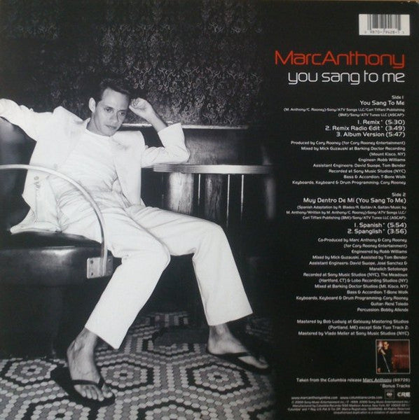 Marc Anthony : You Sang To Me (12")