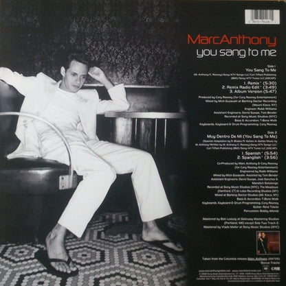Marc Anthony : You Sang To Me (12")