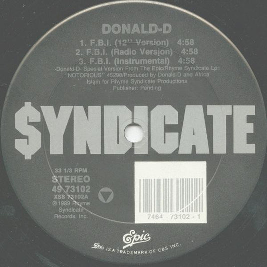 Donald-D* : F.B.I. (12")