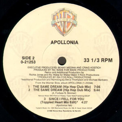 Apollonia : The Same Dream (12", Maxi)