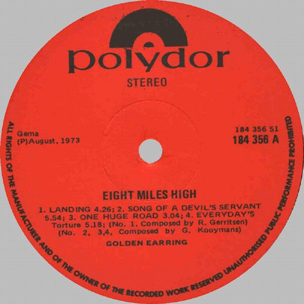 Golden Earring : Eight Miles High (LP, Album)