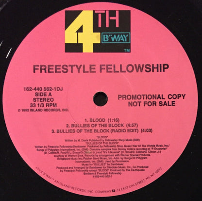 Freestyle Fellowship : Bullies Of The Block (12", Promo)