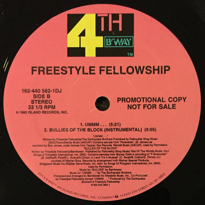 Freestyle Fellowship : Bullies Of The Block (12", Promo)
