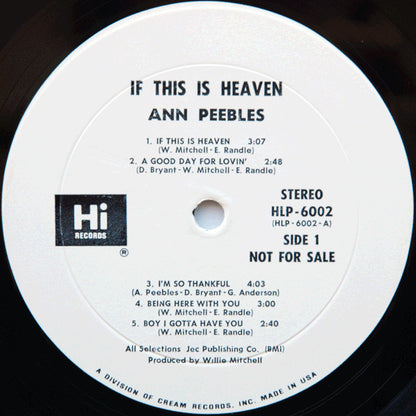 Ann Peebles : If This Is Heaven (LP, Album, Promo)