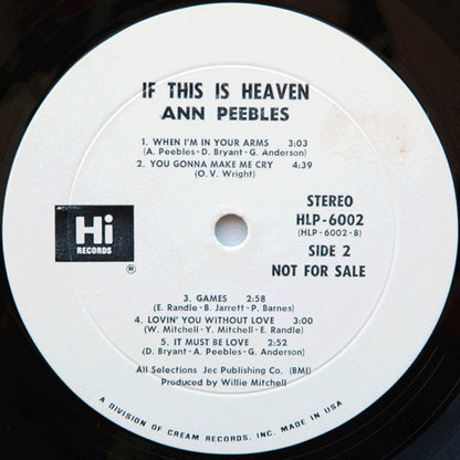 Ann Peebles : If This Is Heaven (LP, Album, Promo)