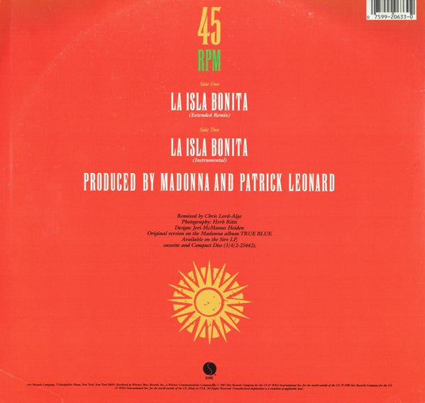Madonna : La Isla Bonita (12", Maxi)