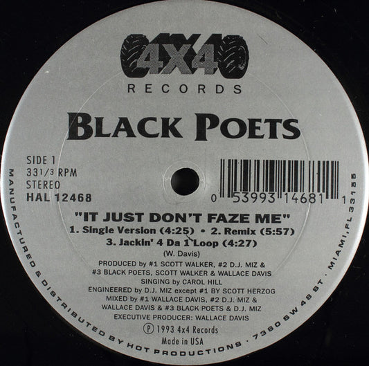Black Poets : It Just Don't Faze Me / Da Hand That Rob's The Craddle (12")