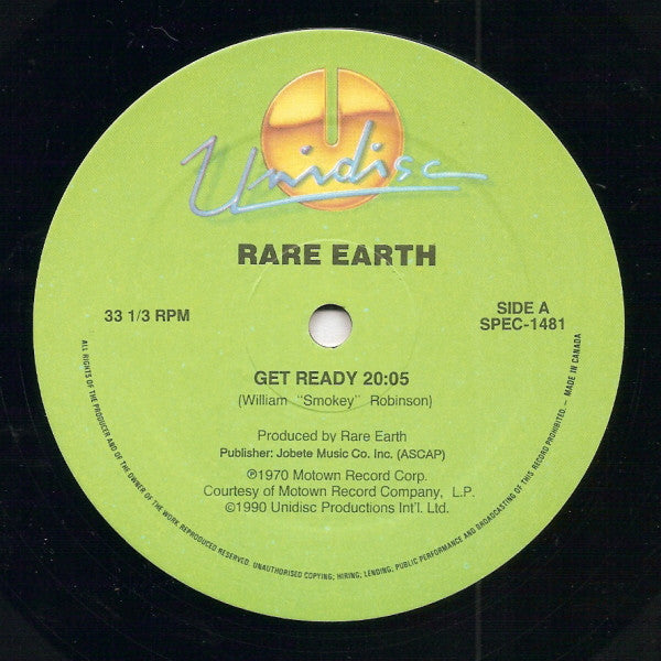 Rare Earth / Jimmy "Bo" Horne : Get Ready / Spank (12", Gre)