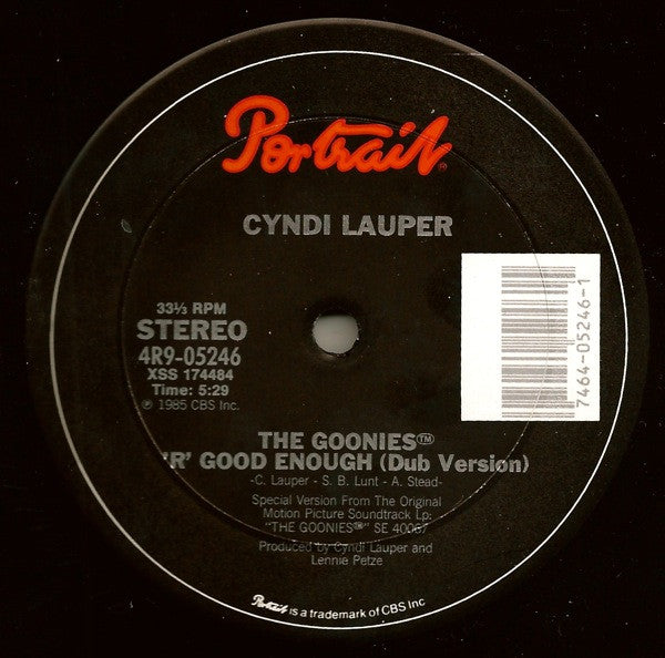 Cyndi Lauper : The Goonies™ 'R' Good Enough (12", Single)